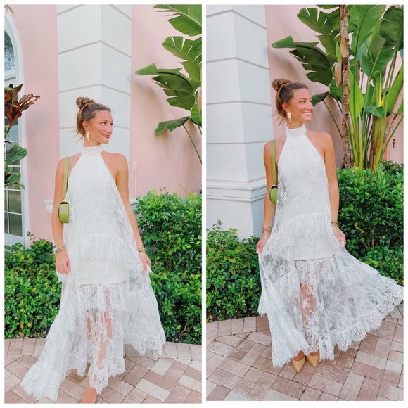 chinese dress ladies Halter Ruched Ruffle Maxi Dress  KELINA